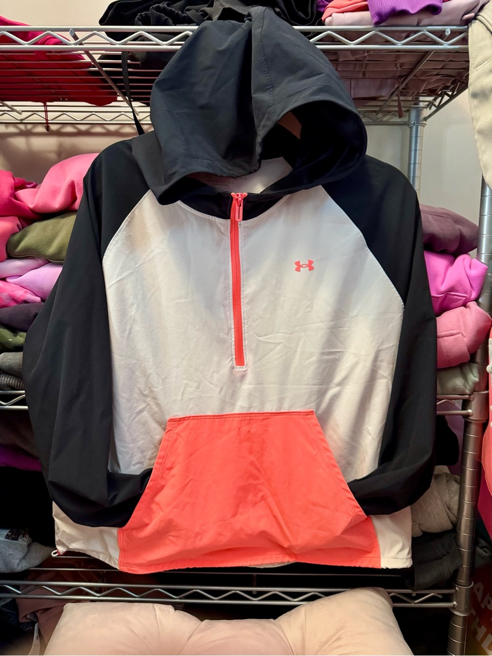 Under Armour: Neon Pink / Black / White Light Weight Jacket Large